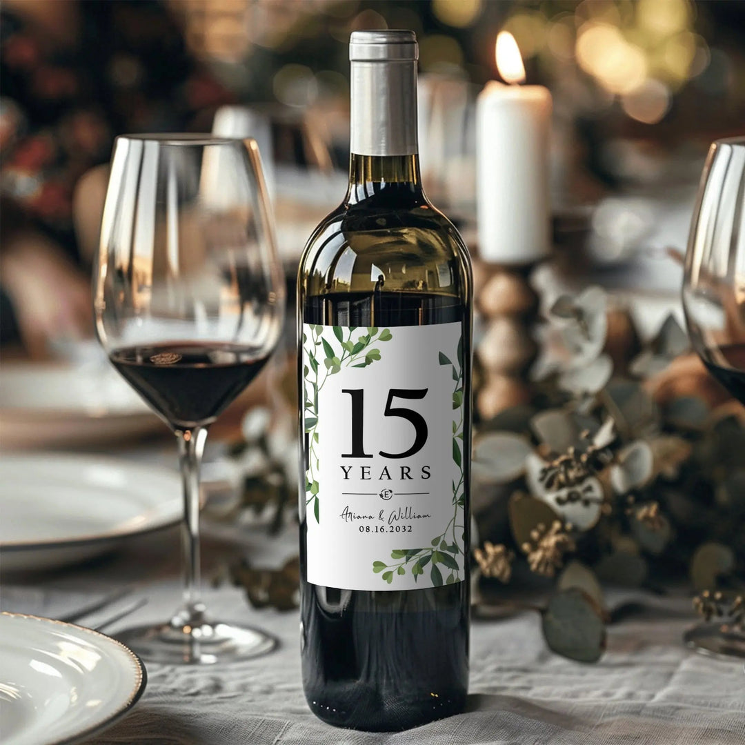 Anniversary Wine Labels | Personalized Romantic Bottle Stickers - iCustomLabel