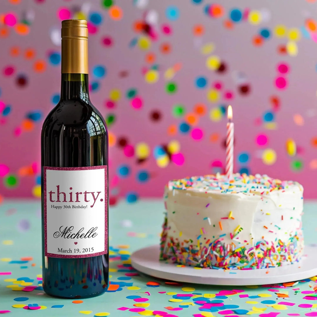 Birthday Wine Labels | Personalized Bottle Labels for Any Age - iCustomLabel