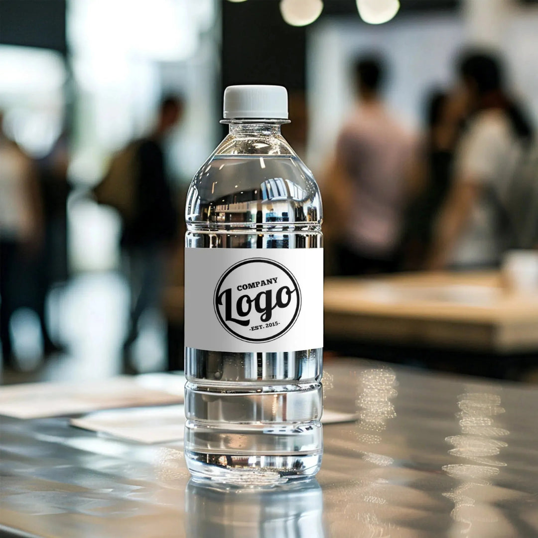 Custom Business Water Bottle Labels – Promote Your Brand in Style - iCustomLabel