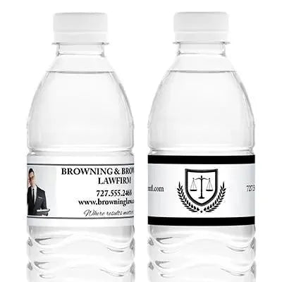 Custom Law Firm Water Bottle Labels | Attorney & Legal Branding - iCustomLabel