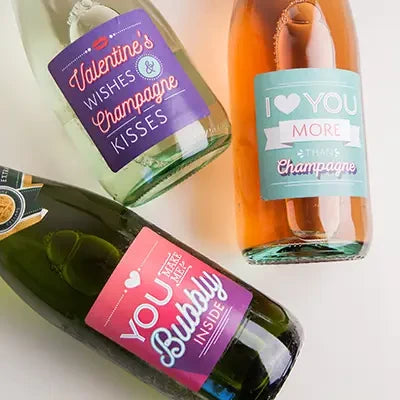 Valentines Day Champagne Labels