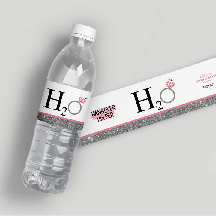 H2O Hangover Water Bottle Labels