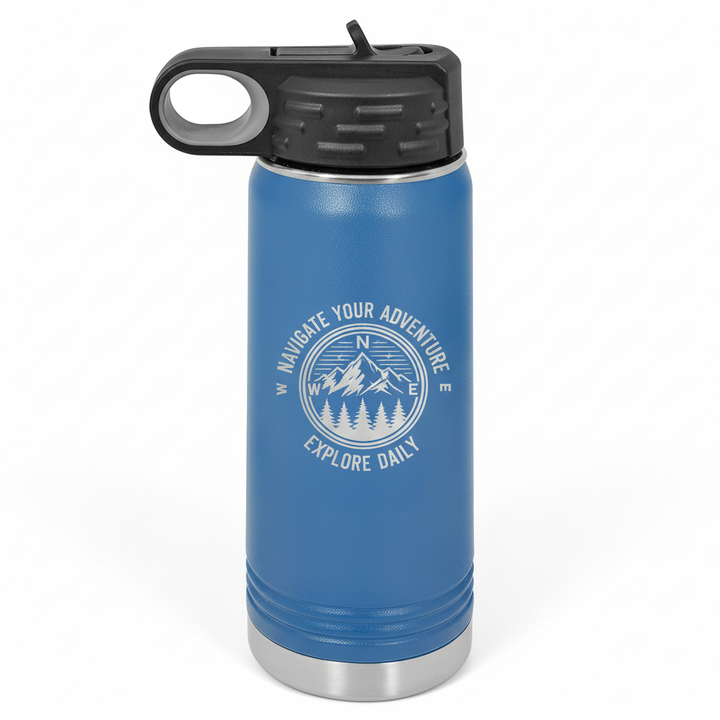 20 oz Water Bottle - Customizable Bottle with Flip Lid