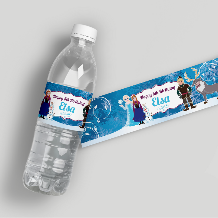 Frozen Birthday Water Bottle Labels