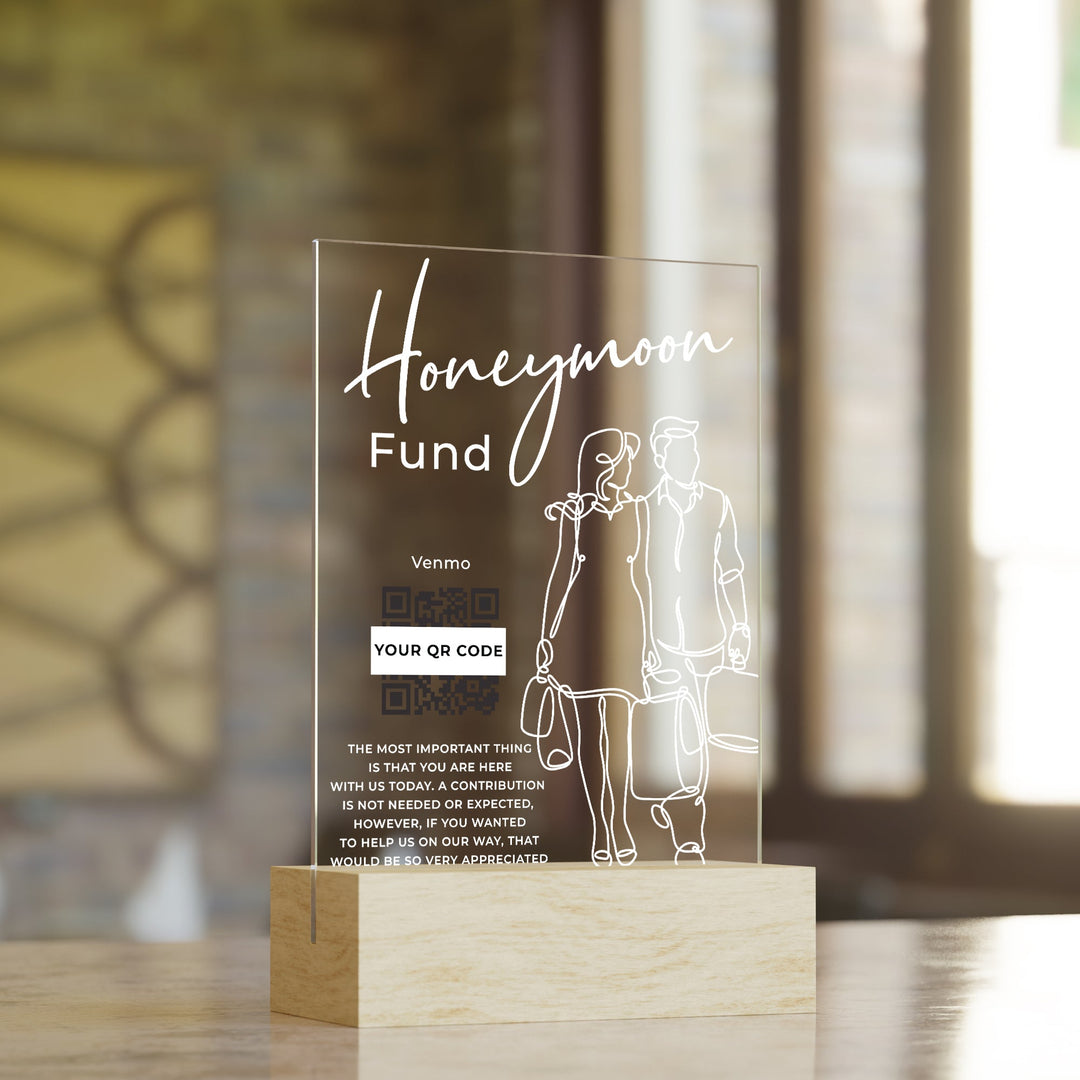 Honeymoon Fund Wedding Table Sign