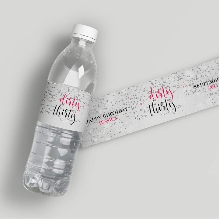 Dirty Thirty Water Bottle Labels