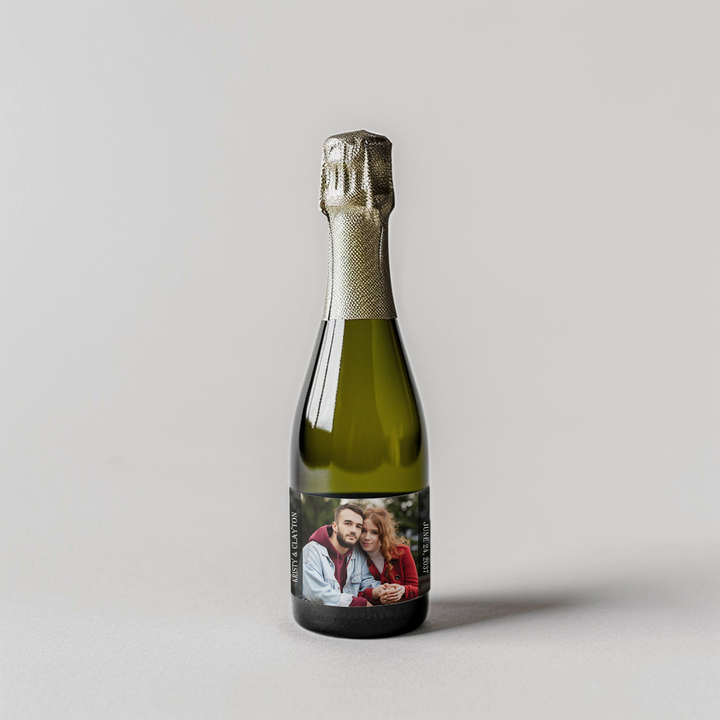 Photo Black Bars Mini Champagne Split Label