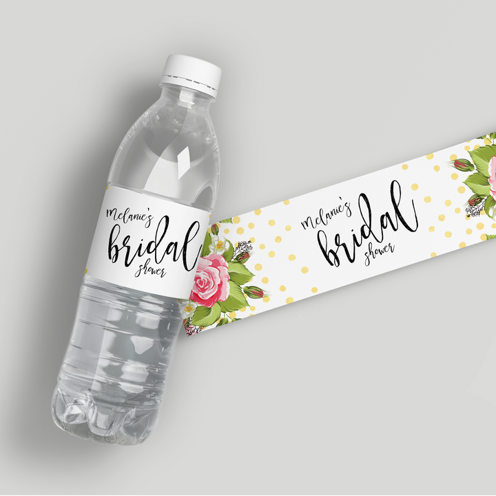 Pink Tie The Knot Water Bottle Labels