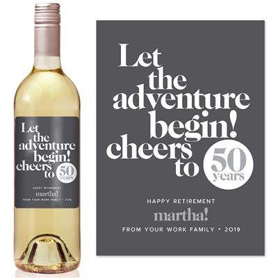 Adventure Retirement Wine Label
