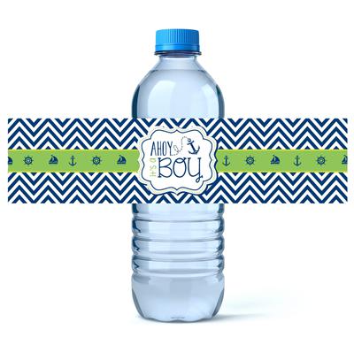 Ahoy It's a Boy Water Bottle Labels