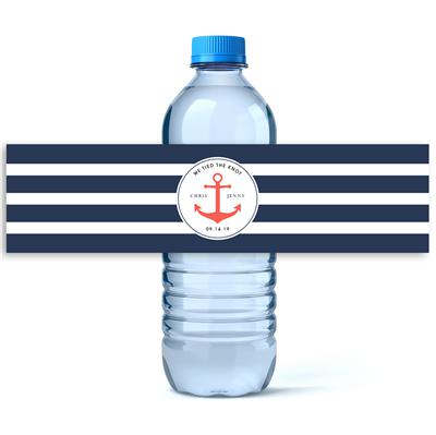 Anchor Striped Water Bottle Labels