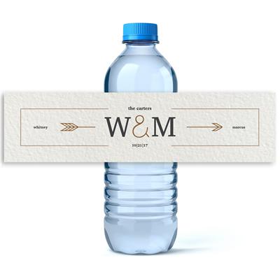 Arrow Initials Water Bottle Labels