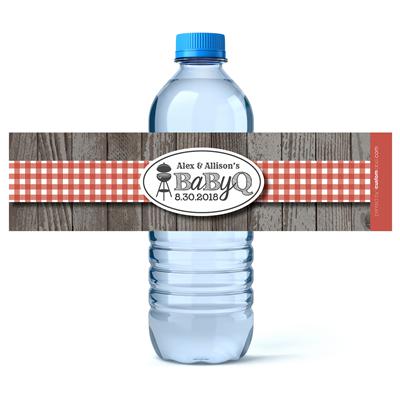 Baby BBQ Baby Shower Water Bottle Labels