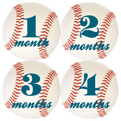 Baseball Baby Month Stickers