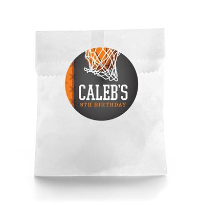 Basketball Birthday Favor Labels