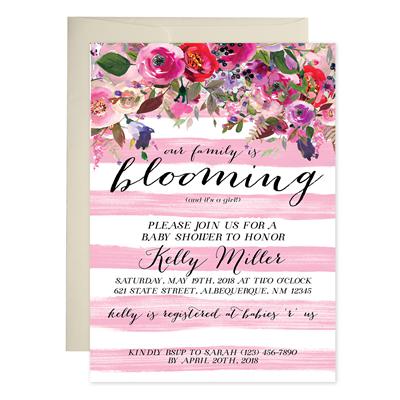 Blooming Girl Baby Shower Invitations