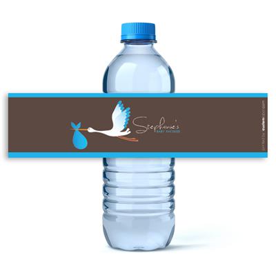 Blue Stork Water Bottle Labels