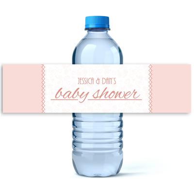 Blush Baby Shower Water Bottle Labels