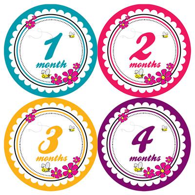 Bumble Bee Baby Month Stickers