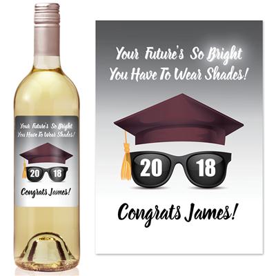 Burgundy Shades Graduation Wine Label