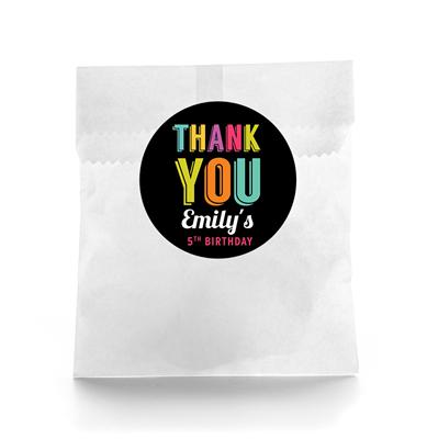 Colored Birthday Favor Labels