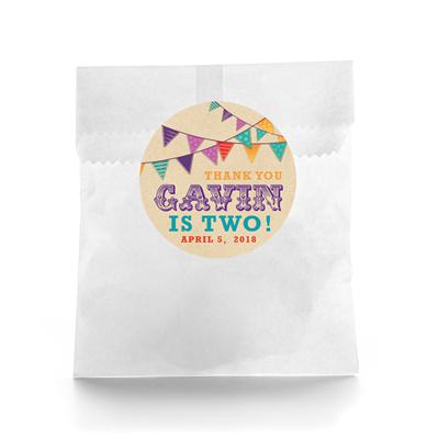 Colored Flags Birthday Favor Labels
