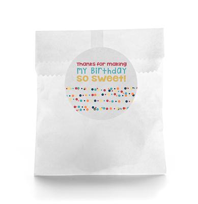 Colorful Dots Birthday Favor Labels