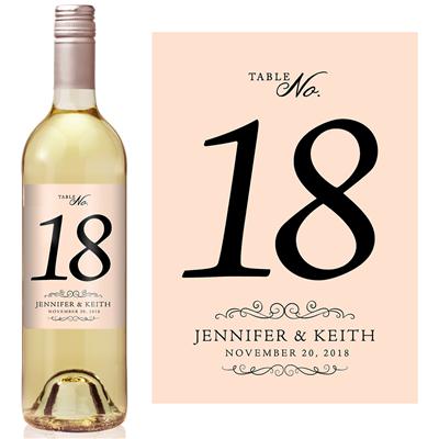Cream Classic Table Number Wine Label