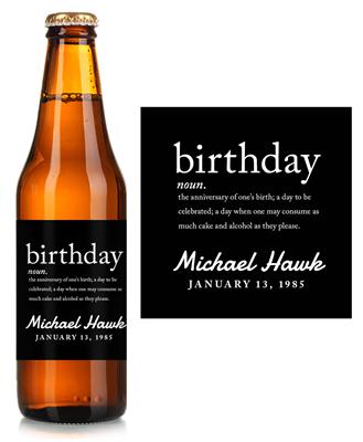 Dictionary Birthday Beer Label