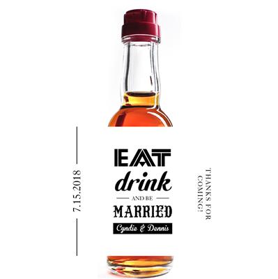 Eat Drink Be Married Mini Liquor Label
