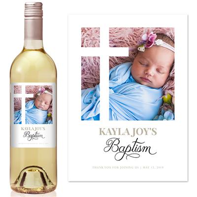 Elegant Baptism Wine Label