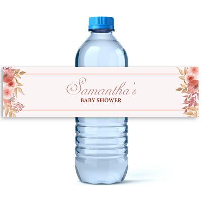 Floral Baby Shower Water Bottle Labels
