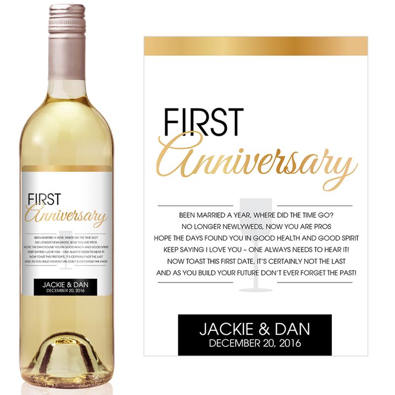 Fun Font Anniversary Milestone Wine Label