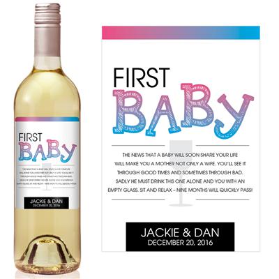 Fun Font Baby Milestone Wine Label