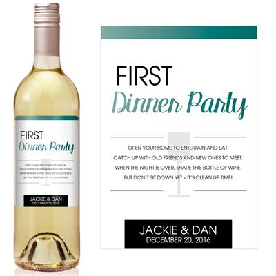 Fun Font Dinner Party Milestone Wine Label