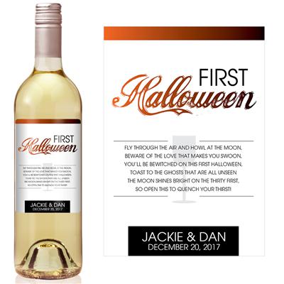 Fun Font Halloween Milestone Wine Label