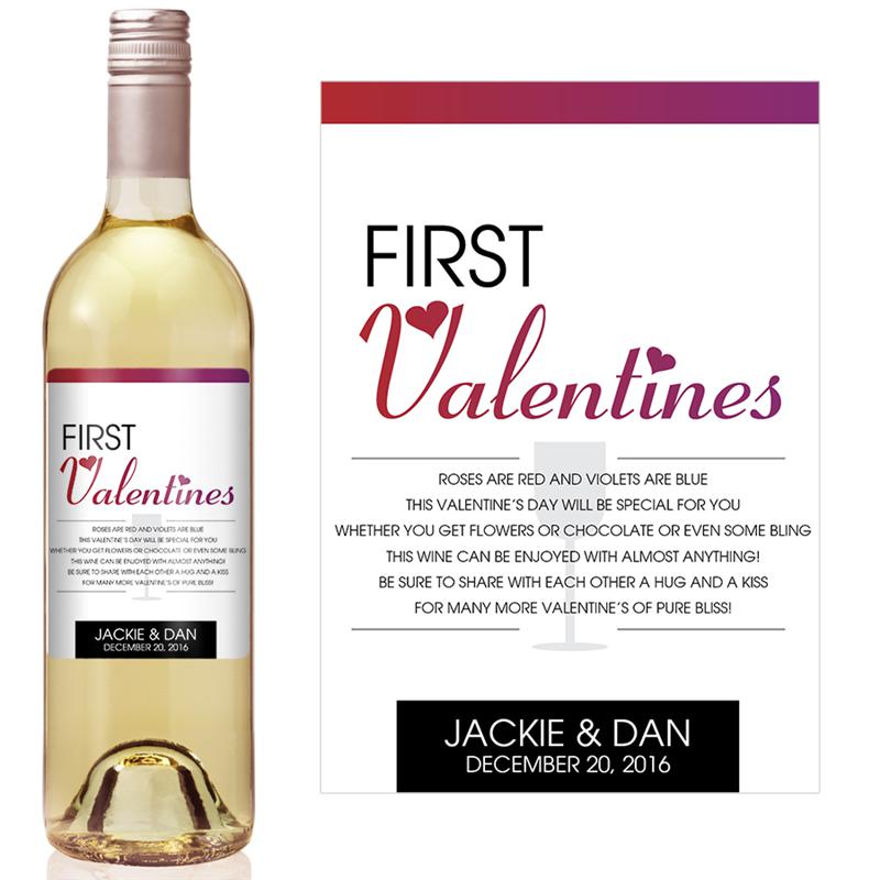Fun Font Valentine's Milestone Wine Label