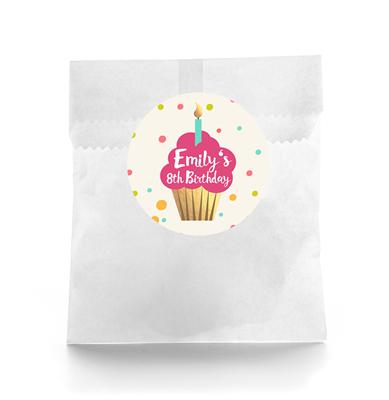 Funfetti Cupcake Birthday Favor Labels