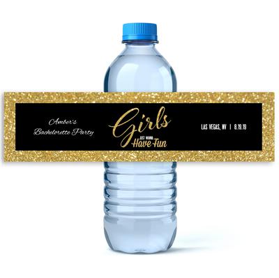 Girls Have Fun Bachelorette Party Water Bottle Labels