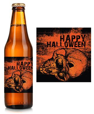 Halloween Skull Beer Label