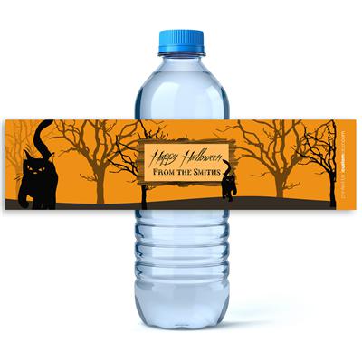 Halloween Trees Water Bottle Labels