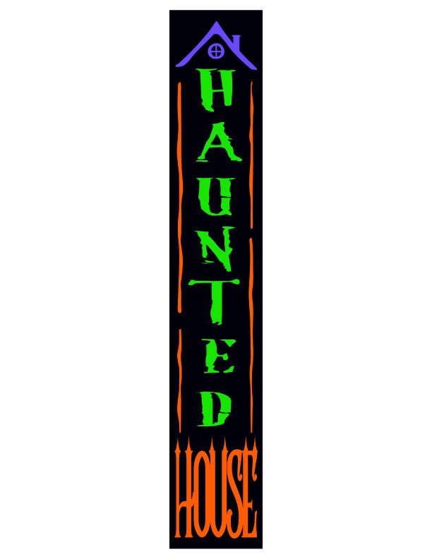 Haunted House Halloween Porch Sign