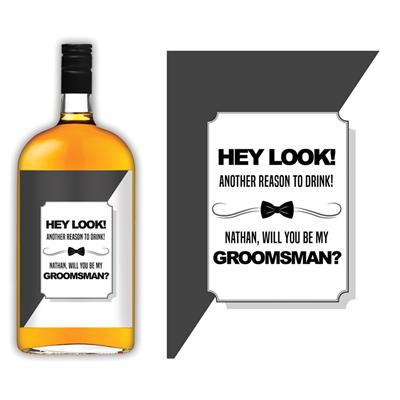Hey Look Groomsmen Liquor Label