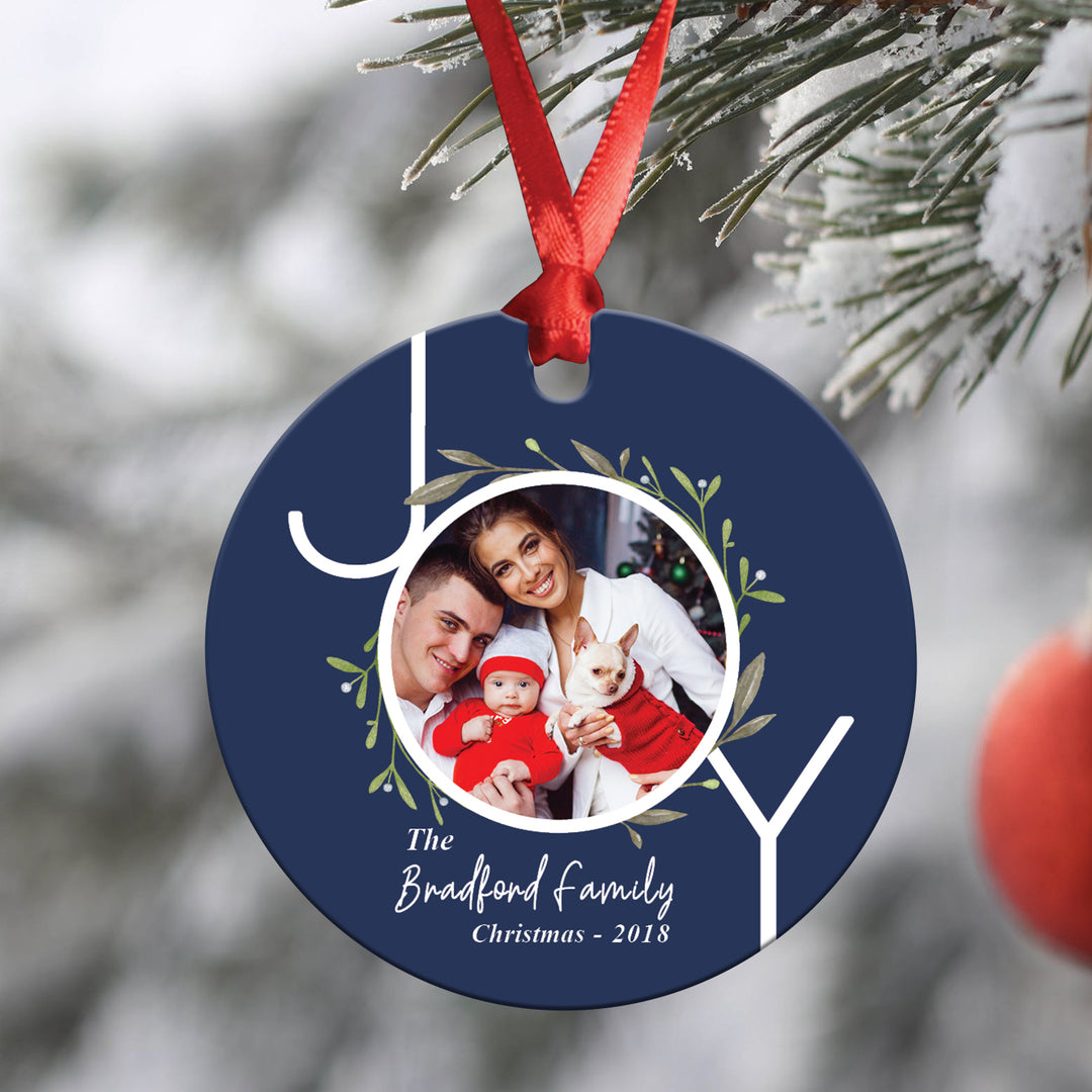 Joy Photo Christmas Ornament
