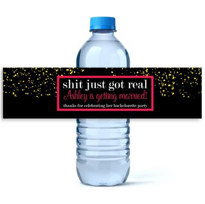 Just Got Real Bachelorette Water Bottle Labels