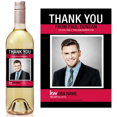 Keller Williams Large Photo Realtor Wine Label