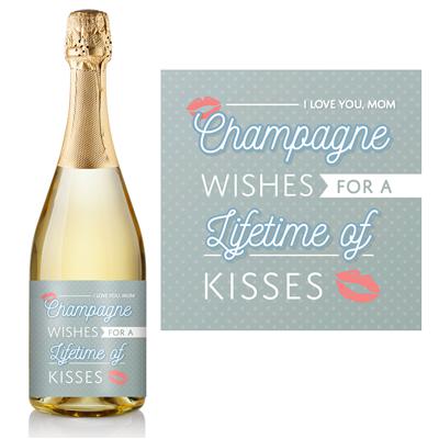 Kisses Mom Champagne Label