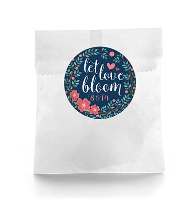 Let Love Bloom Wedding Favor Labels
