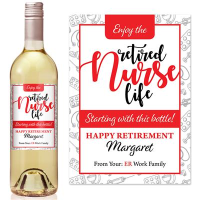 Nurse Life Retirement Wine Label