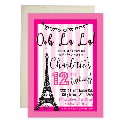 Paris Birthday Invitations